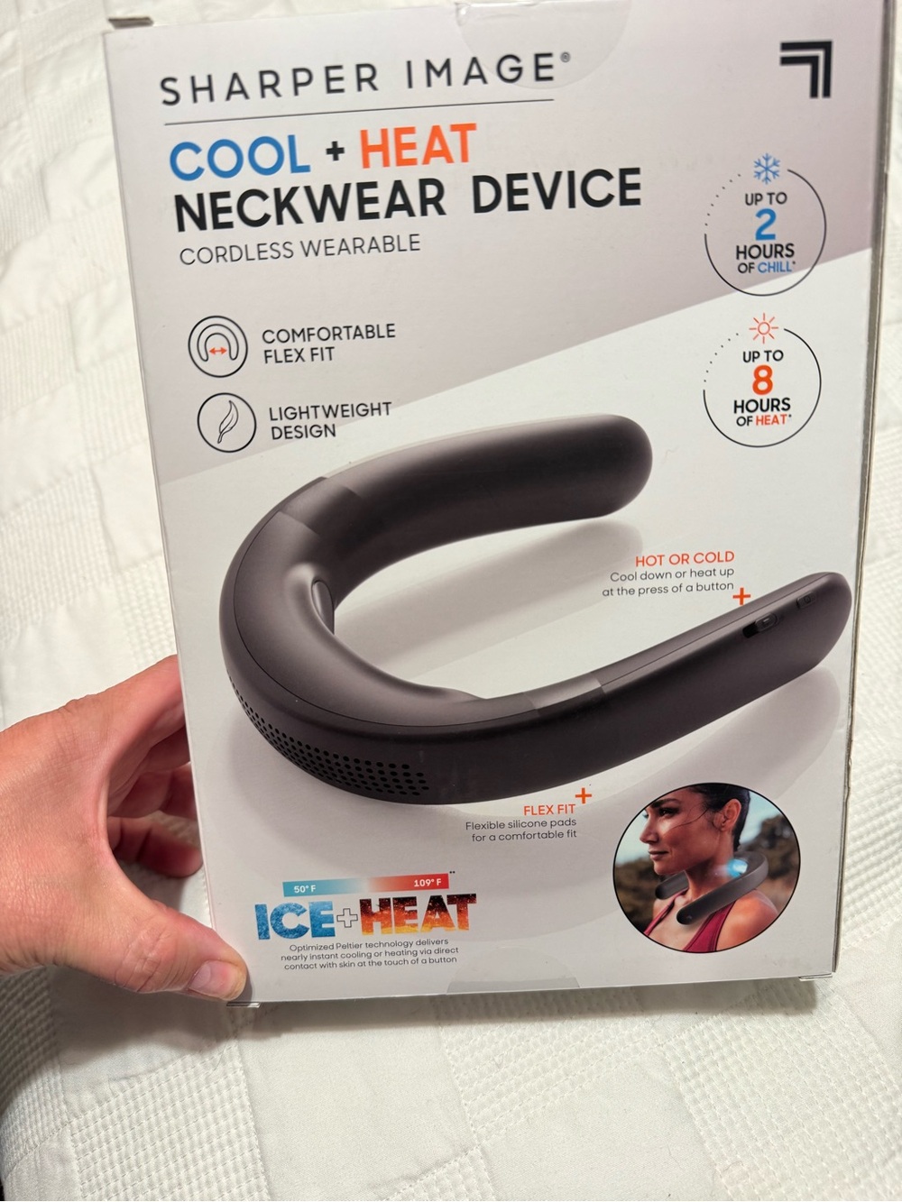 Sharper Image Cool + Heat Neckwear Device – Black
